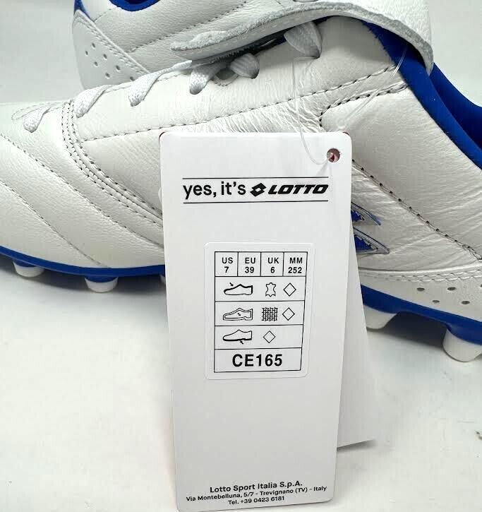 LOTTO 'STADIO 200 III FG ' BIANCO BLU PACIFICO' TACCHETTI CALCIO UNISEX TAGLIA 7'