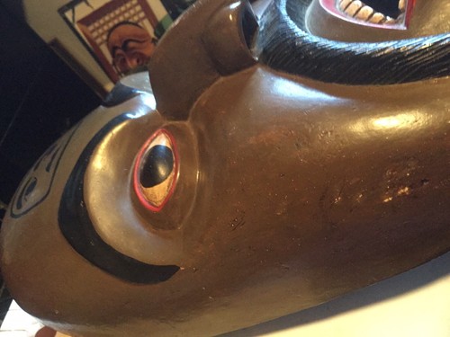 AUTHENTIC CIRCA 1920’s PACIFIC NORTHWEST WOOD HAIDA-WALL ART -MASK -FOLK ART - Picture 12 of 12
