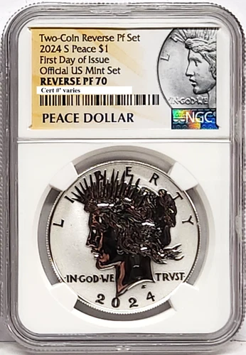 2024 peace reverse proof silver dollar rp70 first day of issue peace