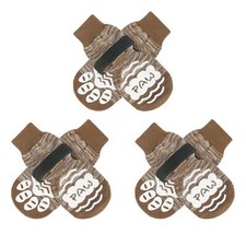 3PCS Anti-Slip Dog Socks Paw Protectors Hardwood Floor Traction All Sizes