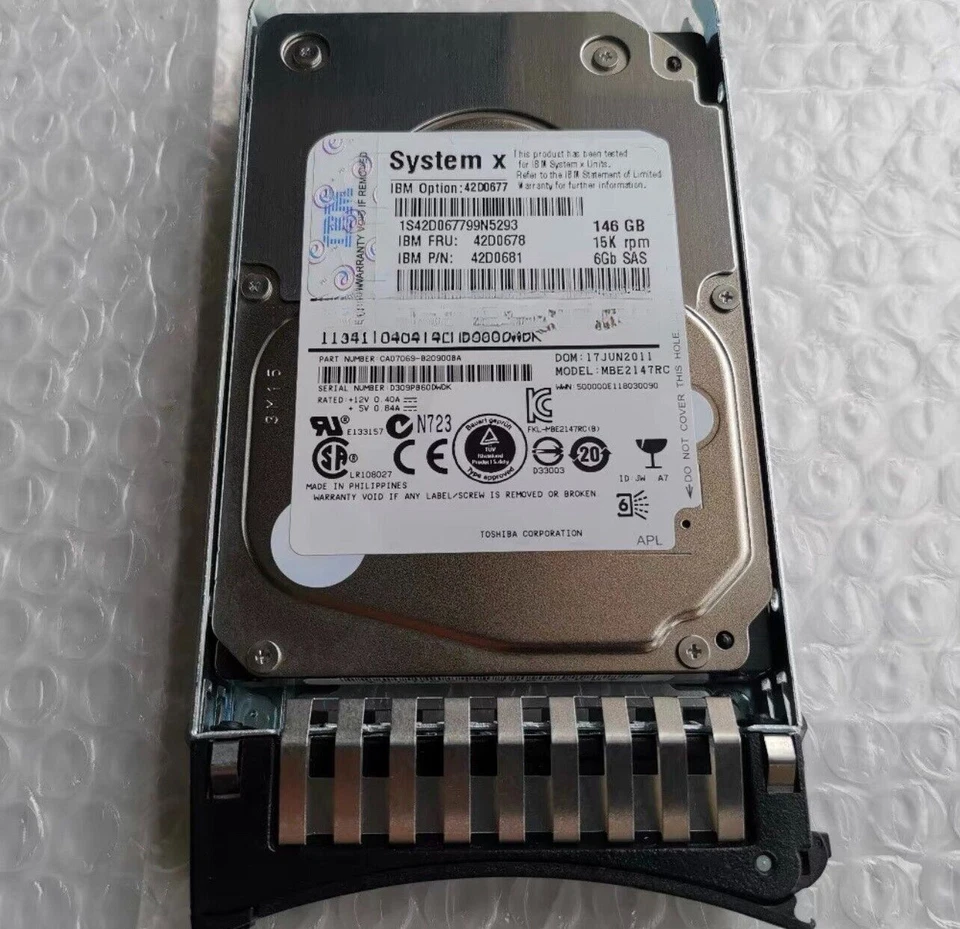 NEW IBM 42D0677 146GB 42D0678 42D0681 15K 2.5" SAS HDD Hard Drive - Image 2 of 4