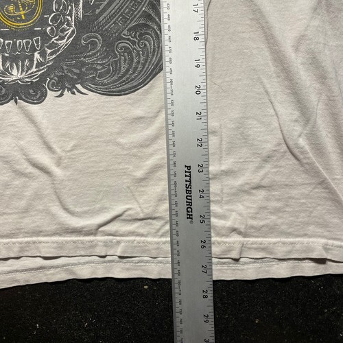 Thrashed Distressed Hybrid T Shirt Red Size 2XL White Big Graphic Print Tee - Picture 11 of 12