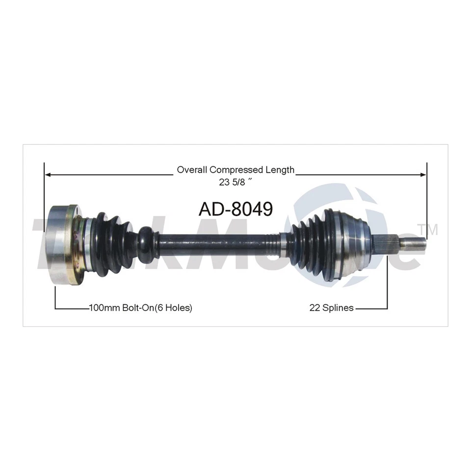 TrakMotive CV Axle Shaft 4x fits from 1988 to 1988 Volkswagen Quantum - Image 2 of 4