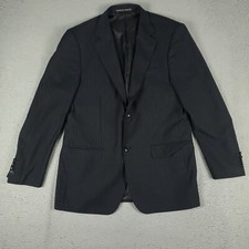 Giorgio Armani Blazer Mens Size 52 Black Fitted Super 180s Italy Wool Jacket