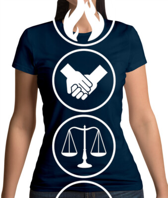 Fraktionssymbole - Damen T-Shirt - Menschliche Tugenden - Film - Buch - Trilogie