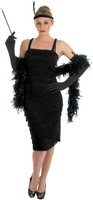 Ladies Black Flapper Roaring 20s 30s Charleston Fancy Dress Costume 1920s Outfit Ladies Black Flapper Roaring 20s 30s Charleston Fancy Dress Costume 1920s Outfit