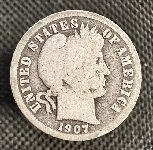 1907 O Barber Dime - US COLLECTIBLE COIN 90% SILVER