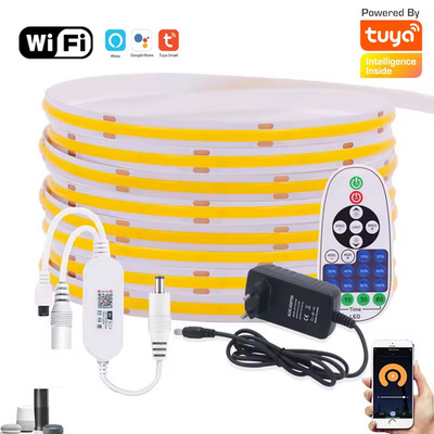 12 V Wifi LED COB Streifen Licht dimmbar Power Kit US EU UK Fernbedienung