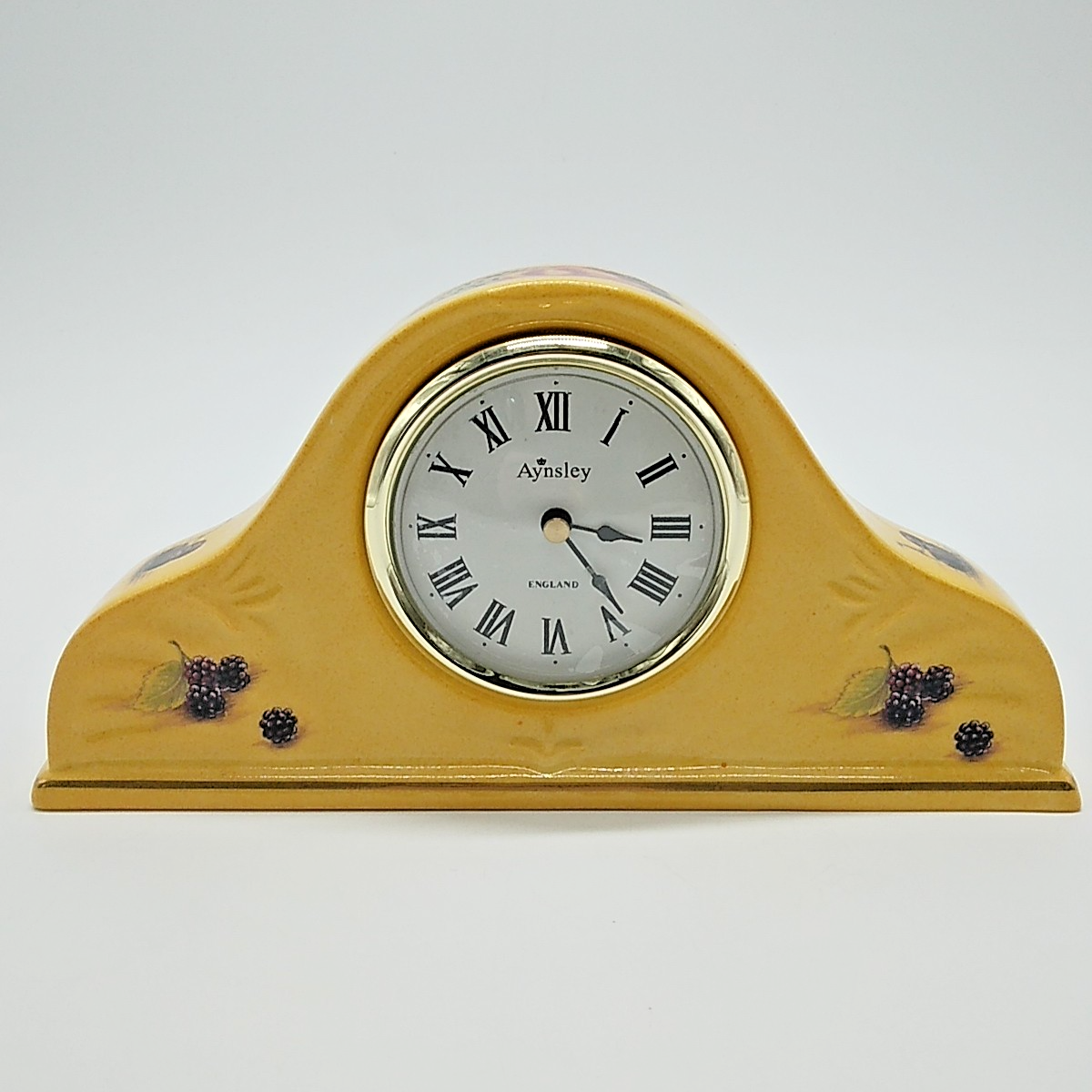 Aynsley Orchard Gold ""Napoleon Clock"" Mantle/Desk, Fine Bone China, England
