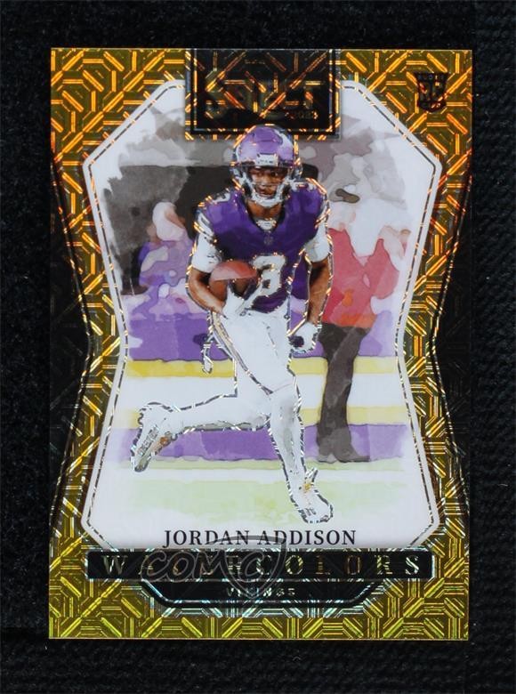 2023 Panini Select Watercolors Gold Prizm 8/10 Jordan Addison Rookie RC 0x2s