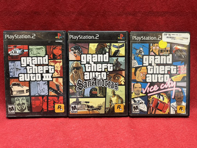 Grand Theft Auto: The Trilogy III+Vice City+San Andreas PlayStation 2 PS2 Bundle