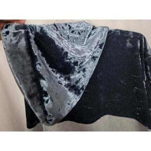 Gimmicks BKE Medium Hoodie hooded Sweatshirt velvet silver sequin gray Blue EUC - Picture 7 of 8