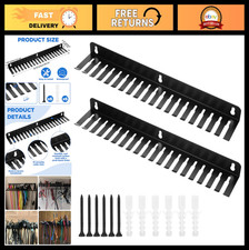 Heavy-Duty Wall Mount Cable Hanger - 2 Pcs Cord Organizer with 19 Slots, Tangle-