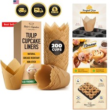 Cupcake Liners Muffin Cups Parchment Paper Wraps for Baking 200pcs