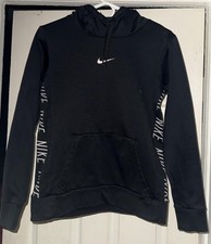 Nike Hoodie Mens XS Black Pullover Dri-FIT Sweatshirt Swoosh Logo Graphic