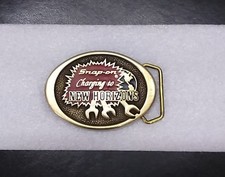 Snap On Charging To New Horizons - Belt Buckle Solid Brass - Made in USA