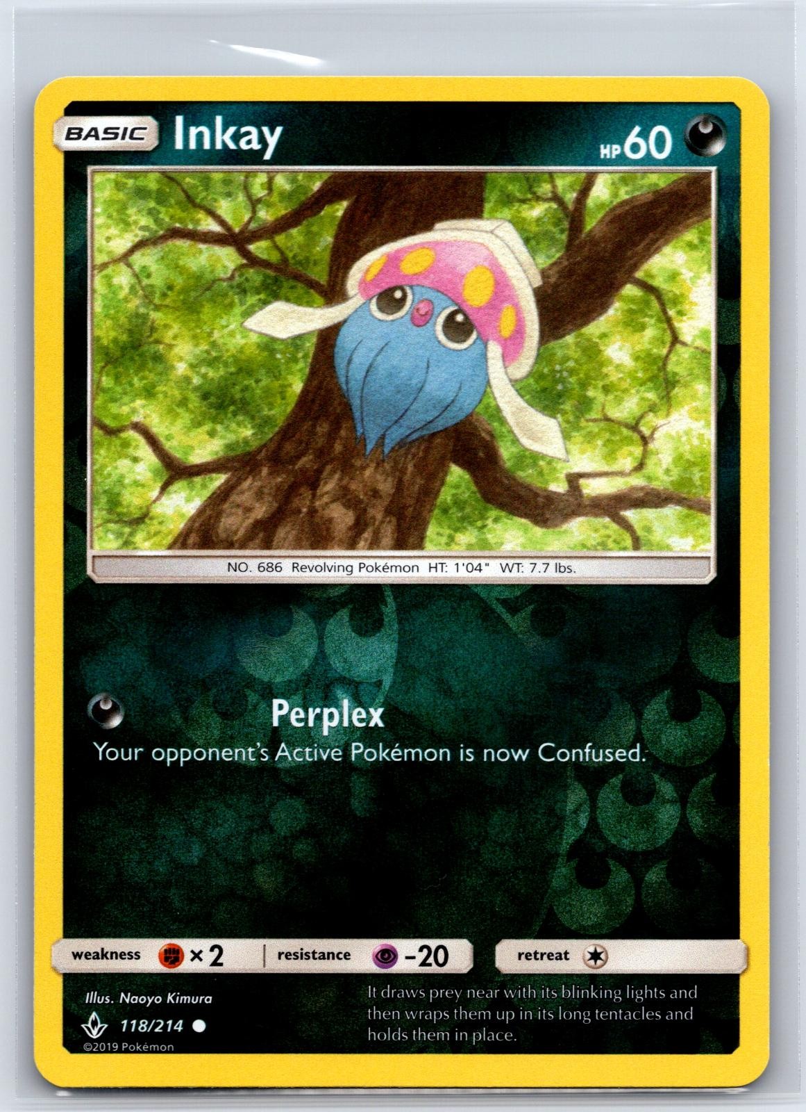 Inkay 118/214 Common Unbroken Bonds Pokemon Reverse Holo NM/M 527c-49