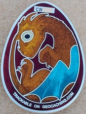 3D Dragon Egg Geocoin - Satin Silver - Activated  Adoptable - TBAA917