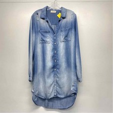 Bella Dahl Size L Women's Blue Distressed Shirt Dress