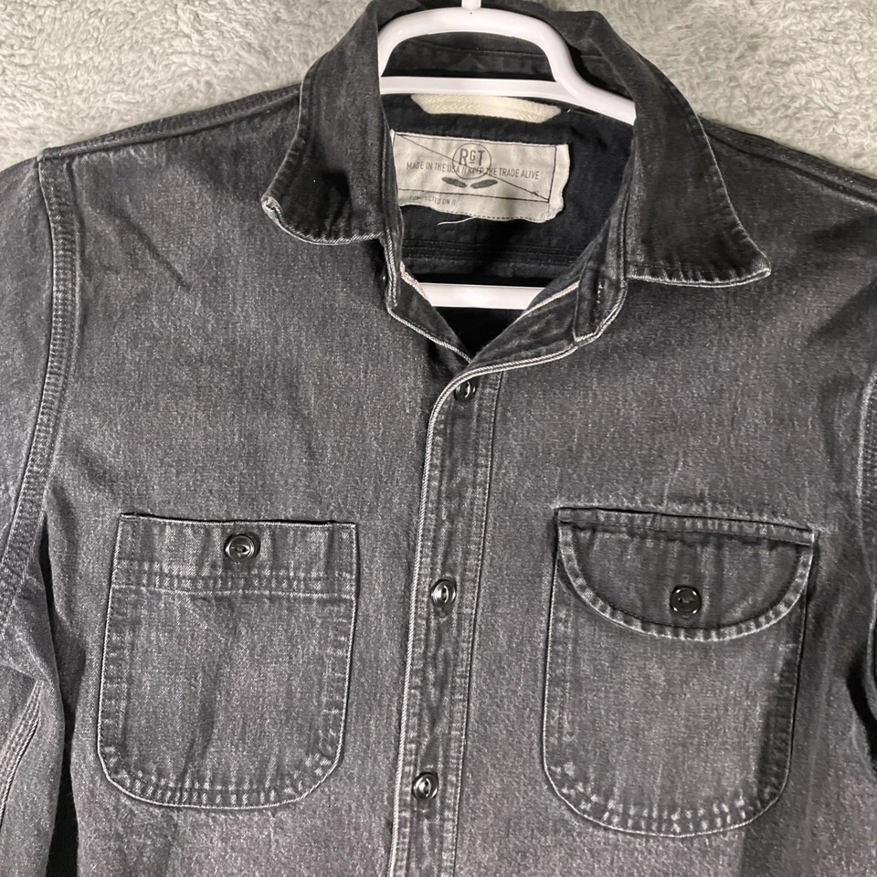 Rogue Territory RGT Field Shirt Men Small Faded Black Nihon Menpu Selvedge Denim - Image 4 of 4