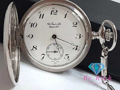 Tissot Savonnette Pocket Watch SS Chain Hand-Wound from Japan From Japan