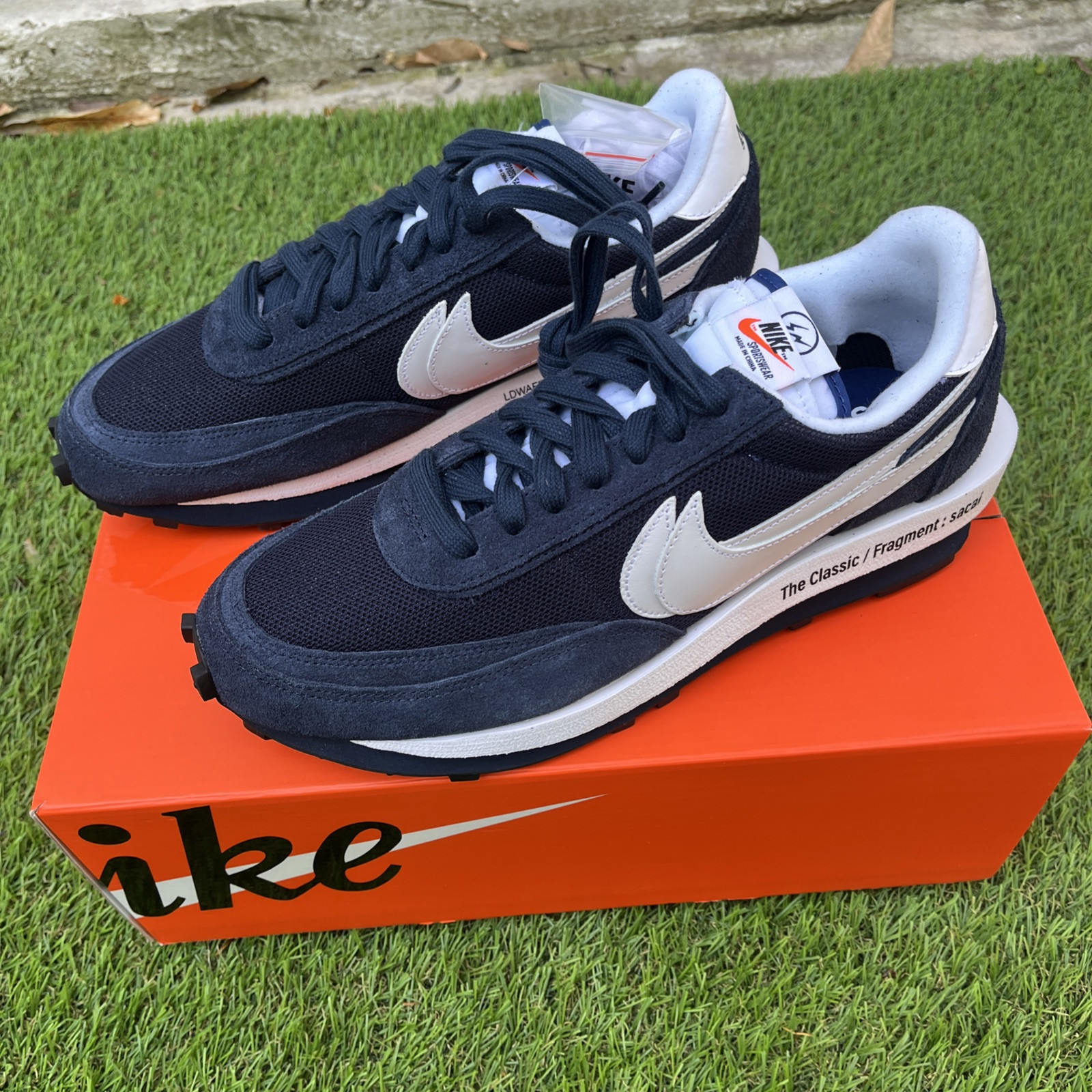 SACAI X NIKE Taglia 12 Nike LDV Waffle x Fragment Design x sacai Low Blackened Blu