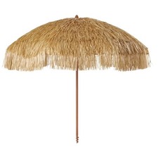 6ft Thatched Umbrella for Beach with Sand Anchor