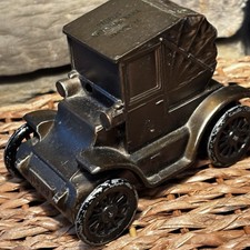 Vtg Bronze Coin Bank Stanley Model T Banthric Inc.1910 classic car USA 1974