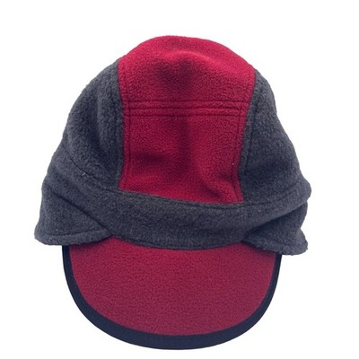 Gap Kids Fleece Winter Hat Beanie Gray Red Brim Size Youth Large XL