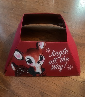 Holiday Time Felt Square Tree Stand Cover/Band-Super Cute Retro Spotted Deer