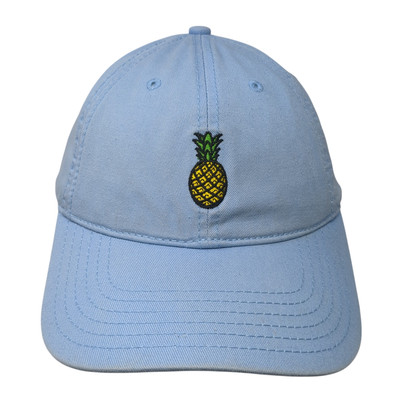 Pineapple Strapback Hat Blue One Size Embroidered Adjustable Outdoor