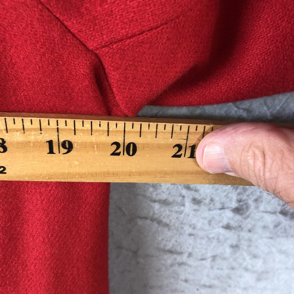 Blazer The Limited Mujer Mediano Rojo Lana Negro Borde Bolsillo Chaqueta Hecho en EE. UU. Foto 3 de 4