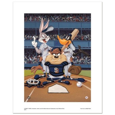 At the Plate (Padres) Numbered Limited Edition Giclee from Warner Bros. with Cer