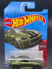 Hot Wheels Nissan Skyline Gt-r Bnr34 Green Nissan Bottom Corners Small Crack