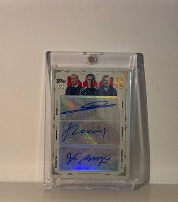 Zidane Mourinho Del Bosque Auto 5/5 Three Kings Real Madrid Topps SSP