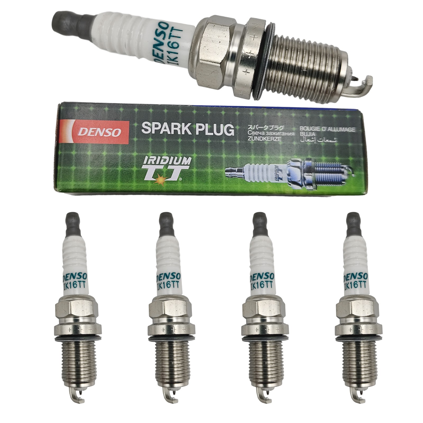 For SET OF 4 Denso 4701 IK16TT Spark Plugs PFR7S8EG Volkswagen - Audi 101000062A