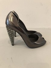 Stylish Peep-Toe High Heels with Rhinestone Detailing