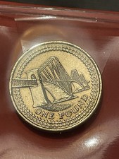 2004 Scotland Forth Railway Bridge £1 Coin, Circulated, Old Round Pound