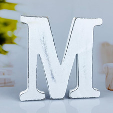 6 Inch Rustic White Wood Letters Unfinished Wood Letters for Wall Decorative Whi