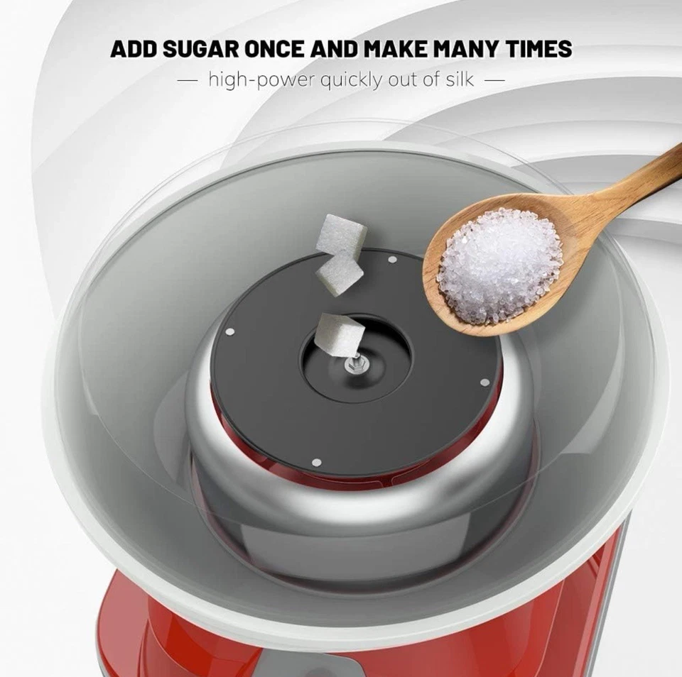 Cotton Candy Maker, Red Candyfloss Machine with Sucker for Kids' Party Holiday - Image 3 of 4