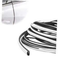 16FT 5M Car Door Edge Protector, Universal U Shape Trim Molding Rubber Silver