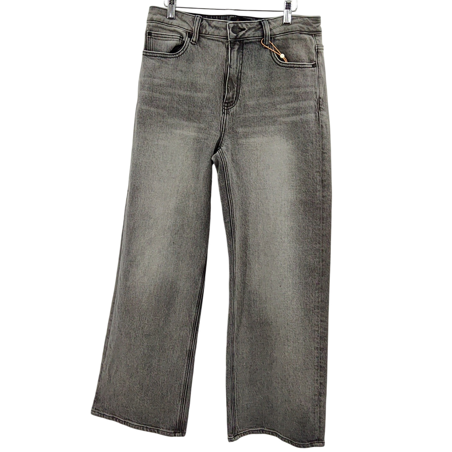 Quince Women Bella Stretch Relaxed Straight Jeans Stonewashed Grey 31