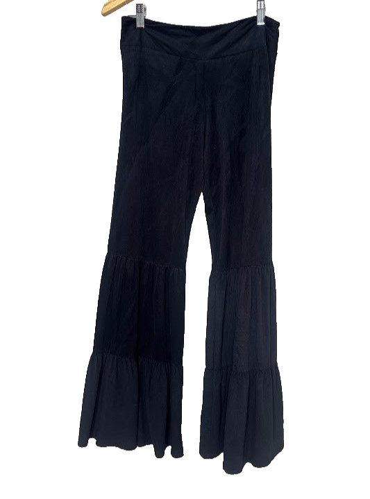 Pantalones Palazzo Nina Lopez en Niveles para Mujer Medianos Negros Indie Boho Flamenco Gitano