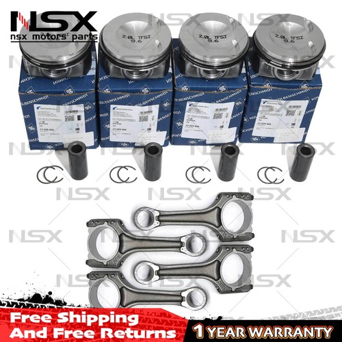 4x KS OEM pistons STD and Genuine Connecting Rods Φ23mm for AUDI Q5 A4 A5 2.0T