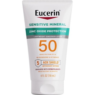 Eucerin Sun Sensitive Mineral Sunscreen Lotion SPF 50 with Zinc Oxide Protection