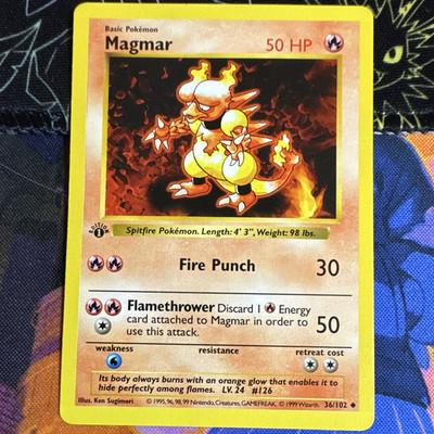 (LP+) Magmar Base Set Shadowless 1st Ed 036/102 EN Uncommon 50HP