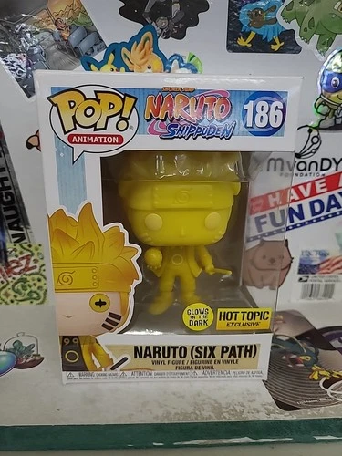 Funko Pop! Naruto Shippuden Naruto (Six Path) #186 Glow Hot Topic Vinyl Figure