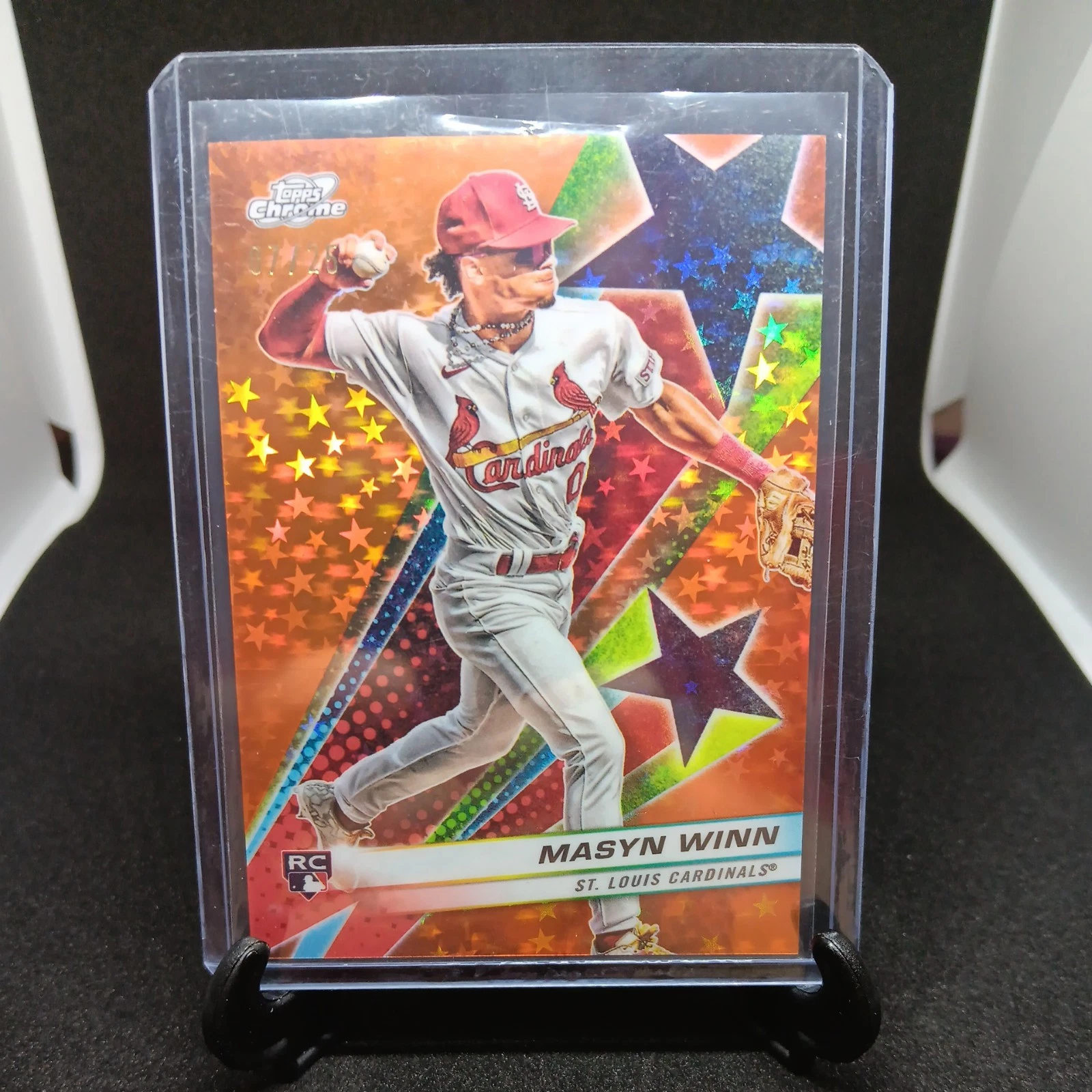 2024 Topps Chrome Cosmic Masyn Winn Rookie Orange Galactic Starfractor SSP /25