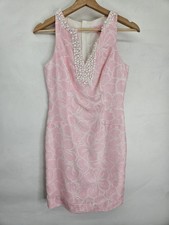 Lilly Pulitzer Rosy Posie Pink Shift Dress Women's 00 Sleeveless Preppy Party