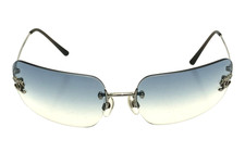 Vintage CHANEL Rimless Sunglasses 4017-D c.124 55 Coco Logo Body Only